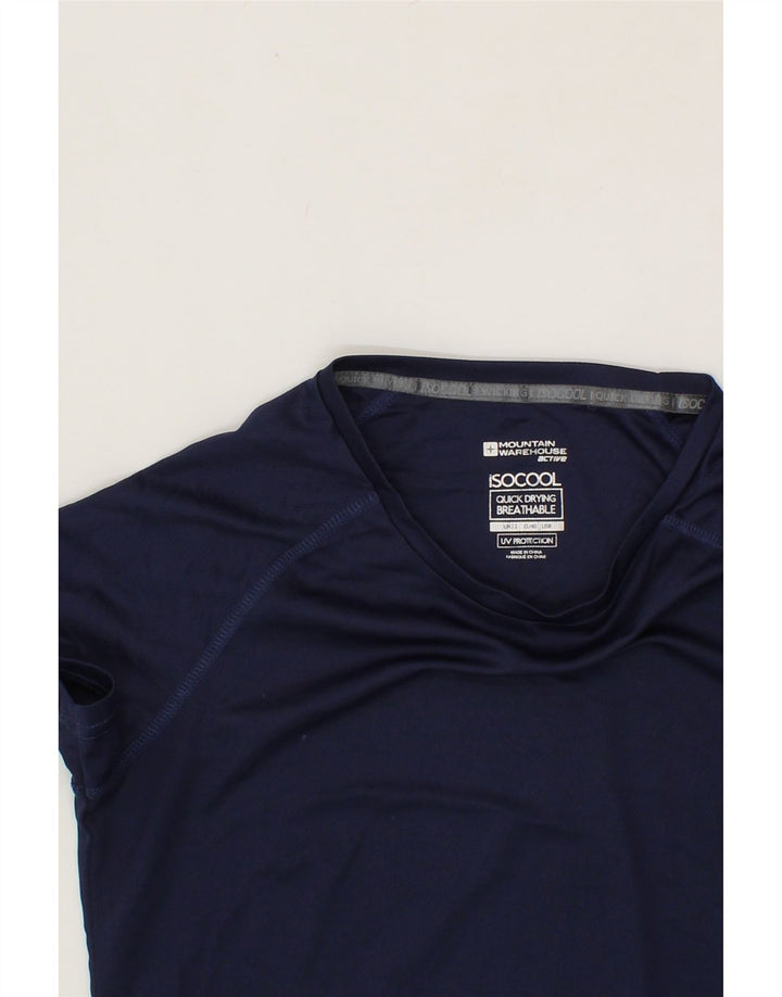 MOUNTAIN WAREHOUSE Womens T-Shirt Top UK 12 Medium Navy Blue Polyester Vintage Mountain Warehouse and Second-Hand Mountain Warehouse from Messina Hembry 