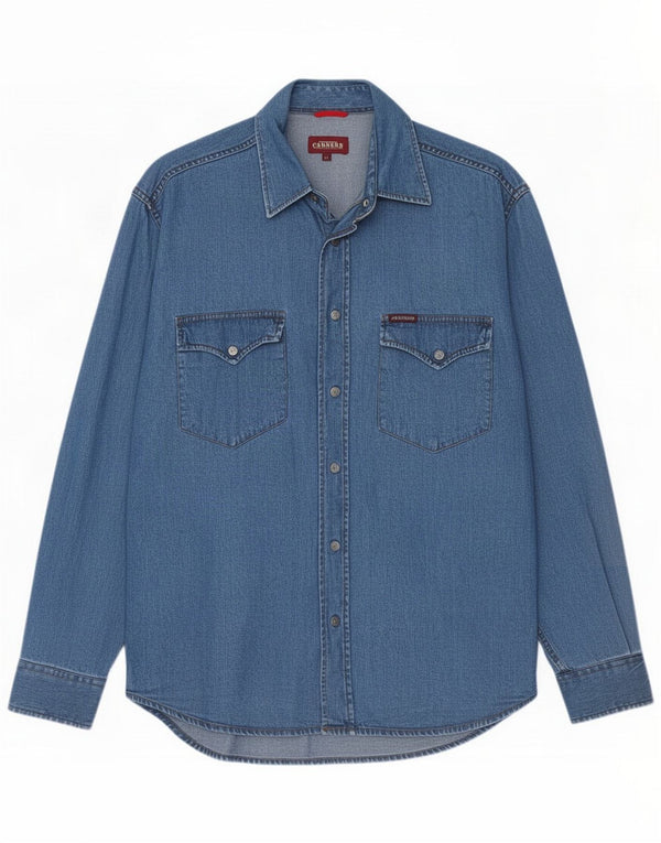 Carrera Denimskjorte til mænd Medium Blue Cotton