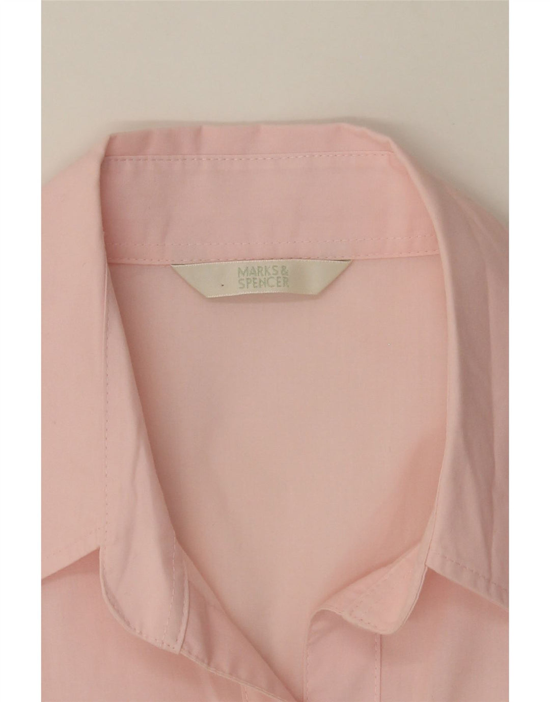 MARKS & SPENCER Womens 3/4 Sleeve Shirt Blouse UK 16 Large Pink Polyester Vintage Marks & Spencer and Second-Hand Marks & Spencer from Messina Hembry 
