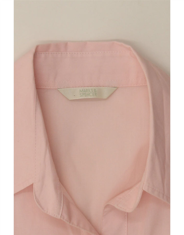 MARKS & SPENCER Womens 3/4 Sleeve Shirt Blouse UK 16 Large Pink Polyester Vintage Marks & Spencer and Second-Hand Marks & Spencer from Messina Hembry 