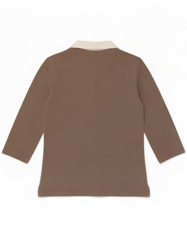Henry s 3/4-ærmet poloshirt til kvinder IT 44 Medium Beige Colourblock