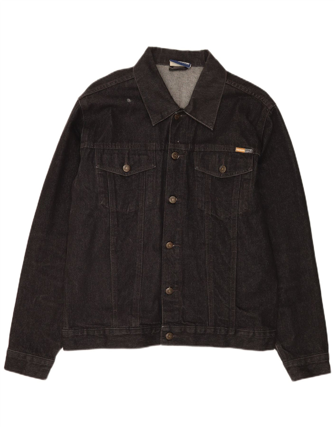 Denim Style Herre Denim Jacket UK 42 XL Sort Bomuld