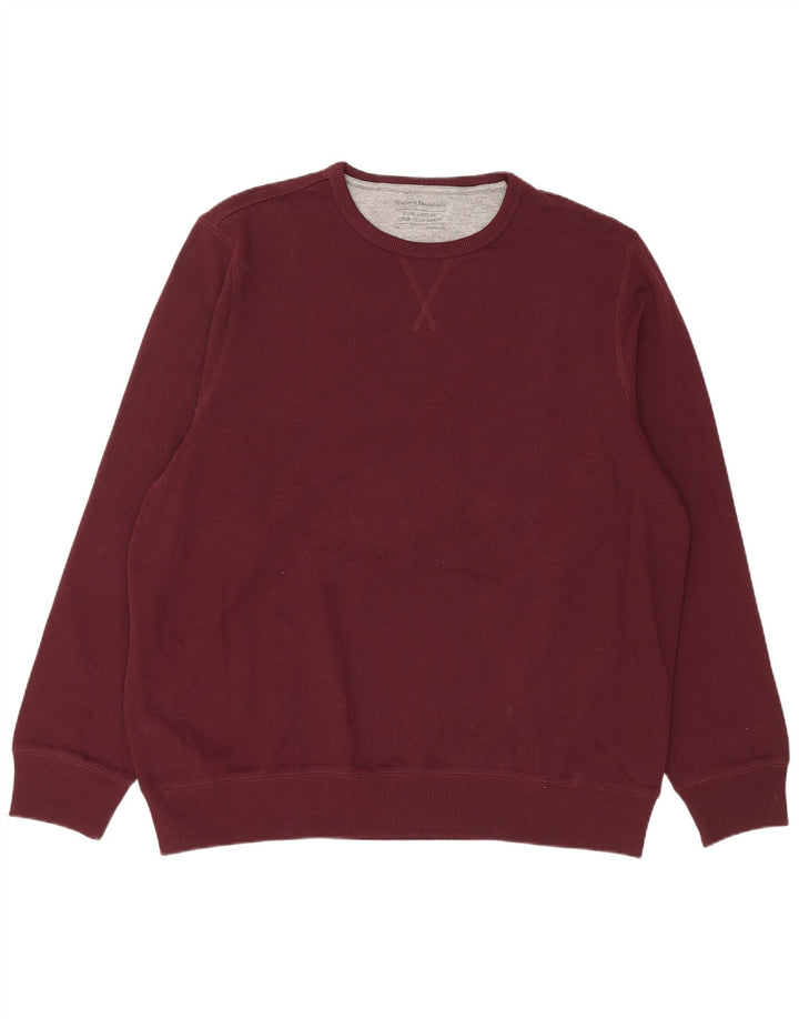 Marks & Spencer Herre Regular Fit Sweatshirt Jumper 2XL Bourgogne bomuld