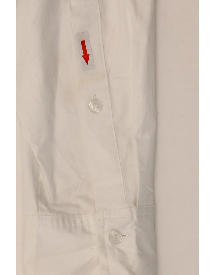 ZARA Womens Crop Oversized skjorte UK 6 XS hvid bomuld