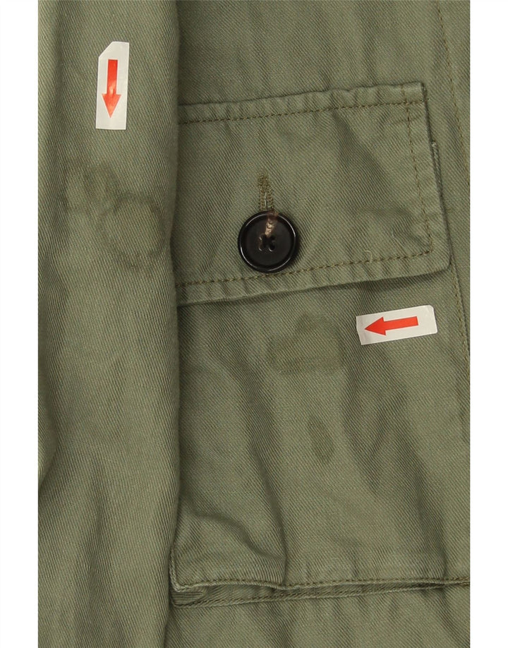 Fat Face Dame Oversized Military Jacket UK 8 Small Green Linen