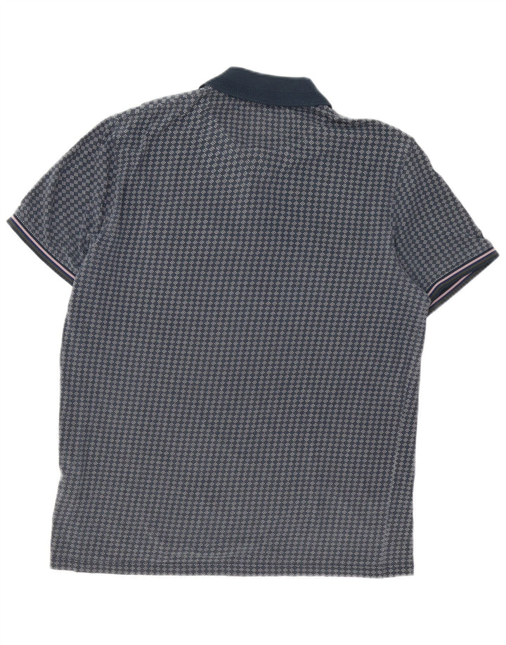 Ted Baker Herre poloskjorte str. 3 Medium Marineblå Geometrisk