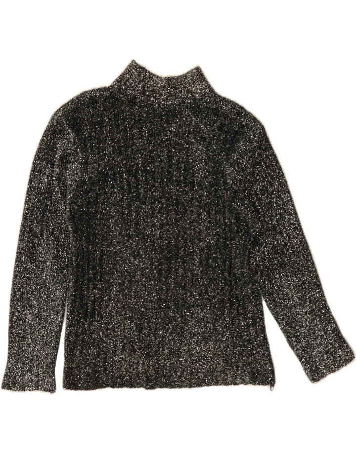 VINTAGE Womens Turtle Neck Jumper Sweater UK 10 Small Black Flecked Vintage Vintage and Second-Hand Vintage from Messina Hembry 