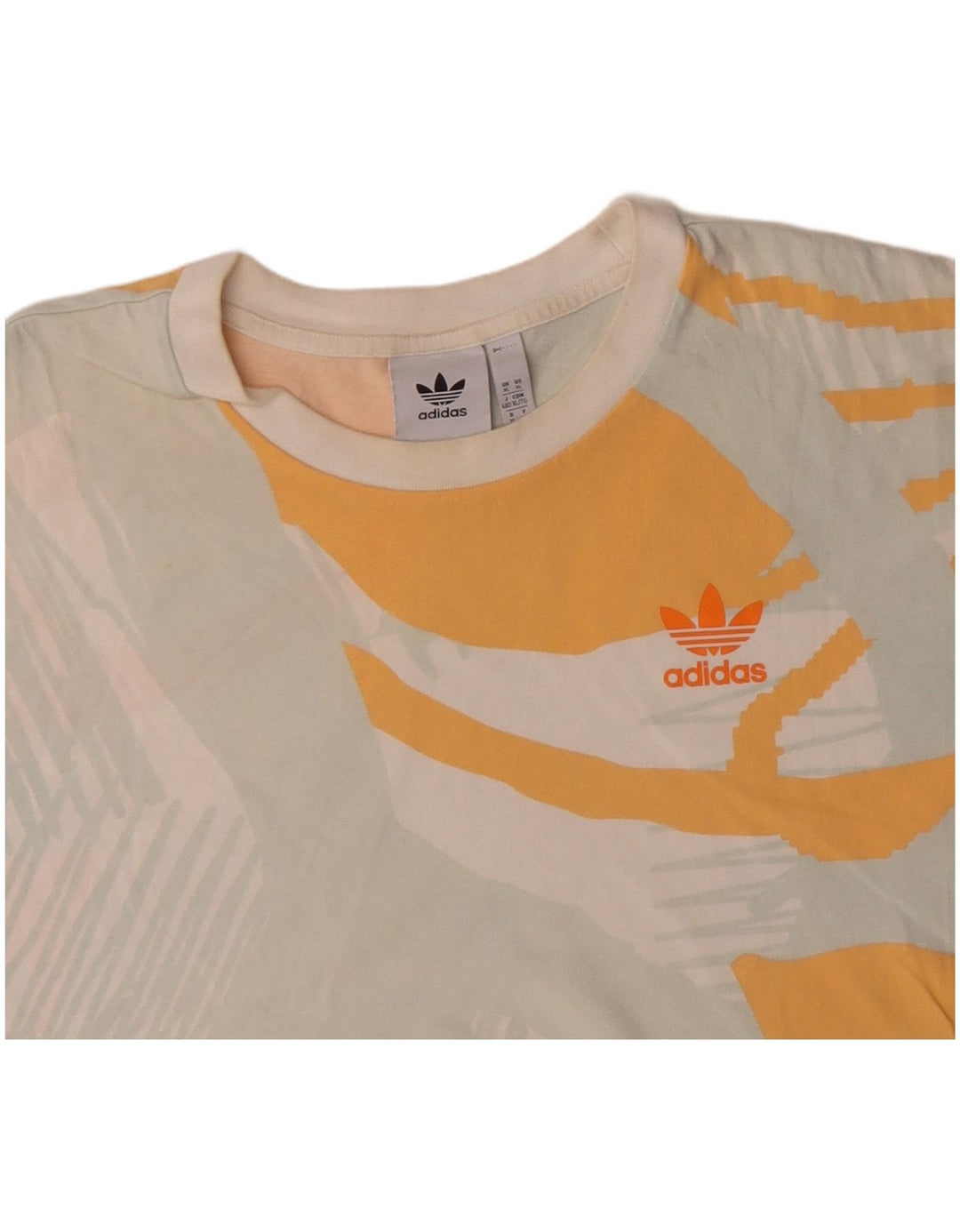 ADIDAS Grafisk T-shirt top til mænd XL Hvid Colourblock Bomuld