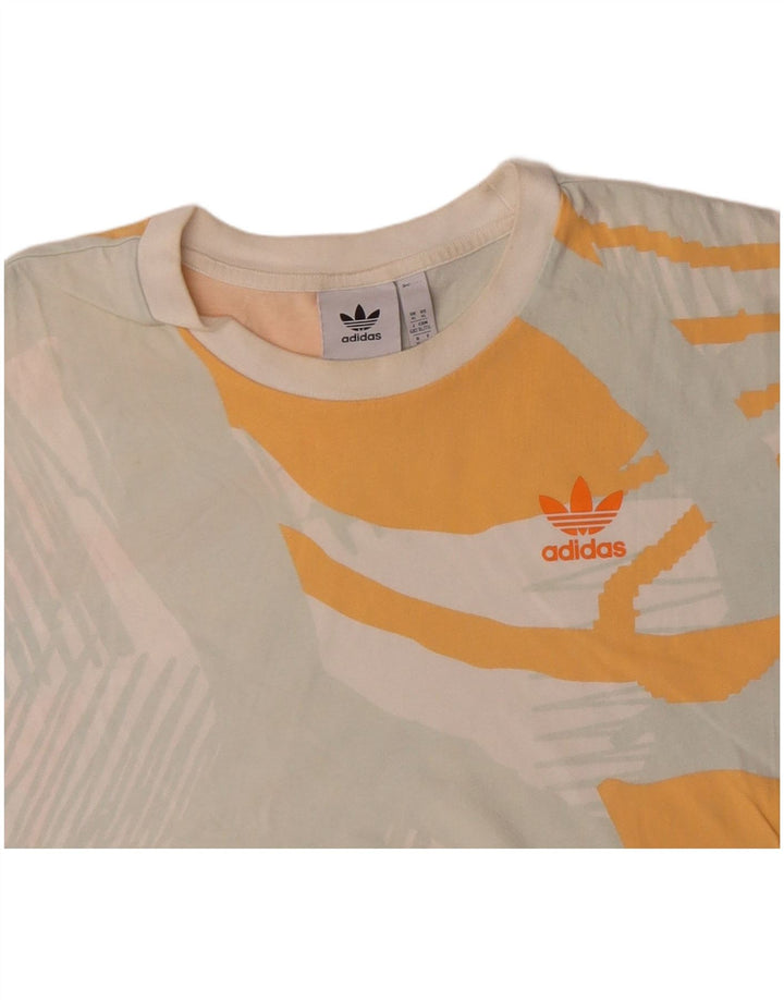 ADIDAS Grafisk T-shirt top til mænd XL Hvid Colourblock Bomuld