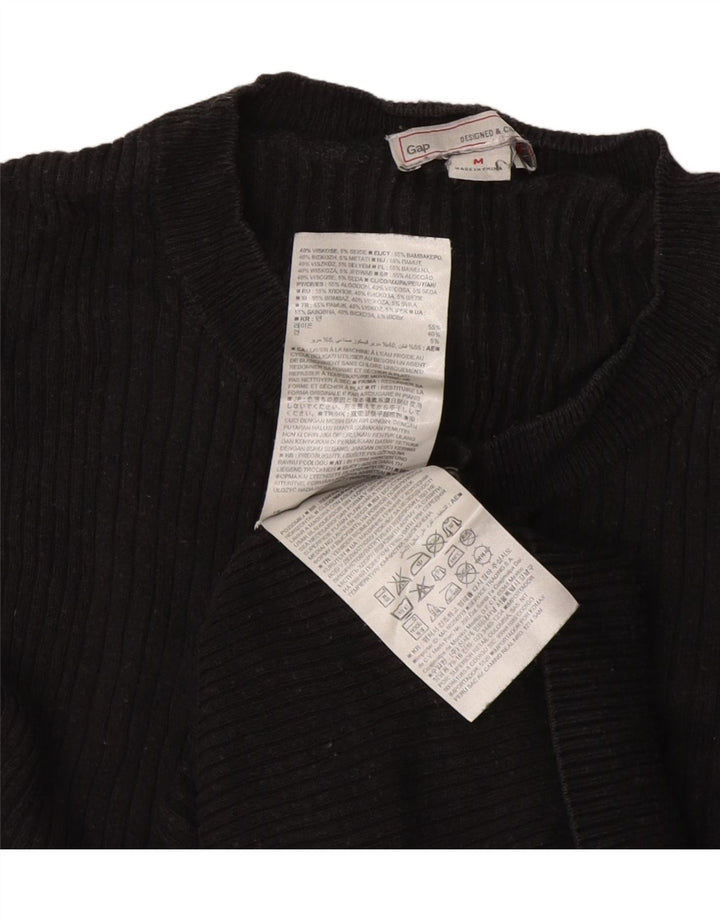 Gap Womens Knit Regular Fit Top Langærmet UK 12 Medium Black Viscose