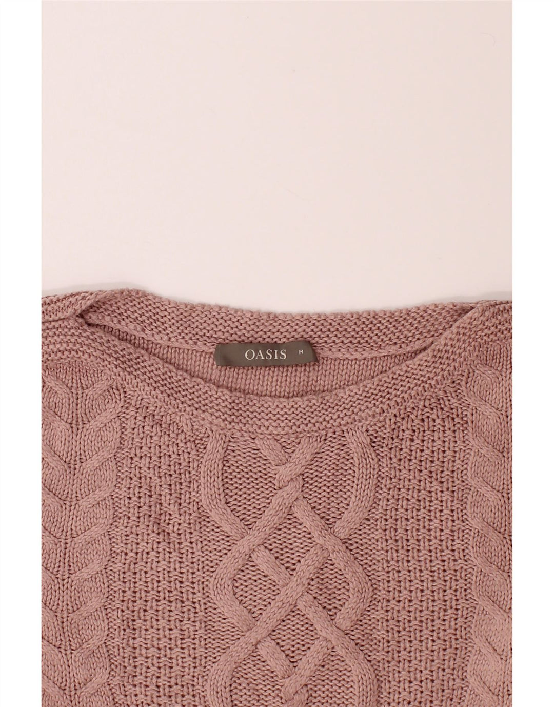 OASIS Womens Boat Neck Jumper Sweater UK 14 Medium Pink Acrylic Vintage Oasis and Second-Hand Oasis from Messina Hembry 