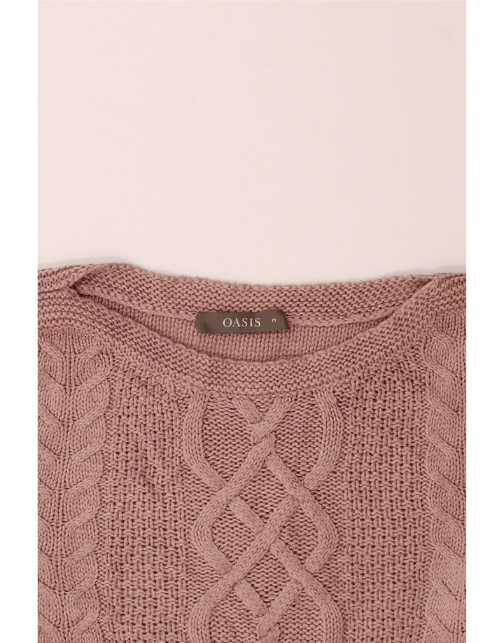 OASIS Womens Boat Neck Jumper Sweater UK 14 Medium Pink Acrylic Vintage Oasis and Second-Hand Oasis from Messina Hembry 
