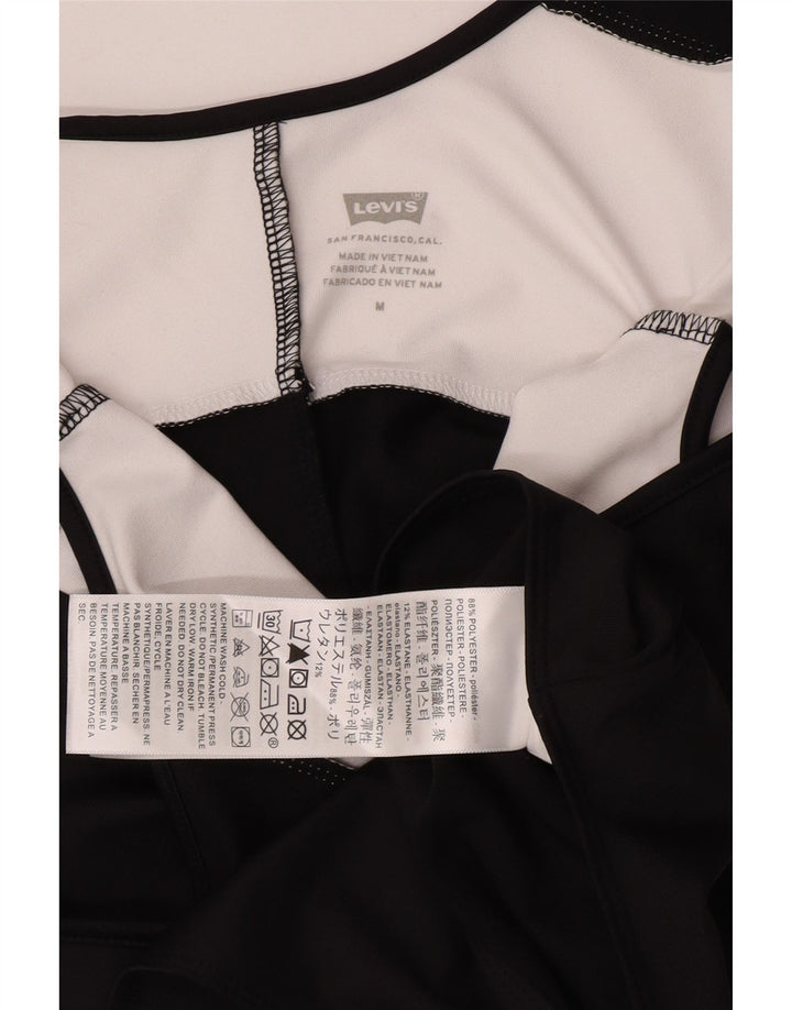 Levi's Kvinders Grafisk Bodysuit UK 12 Medium Sort Colourblock Polyester
