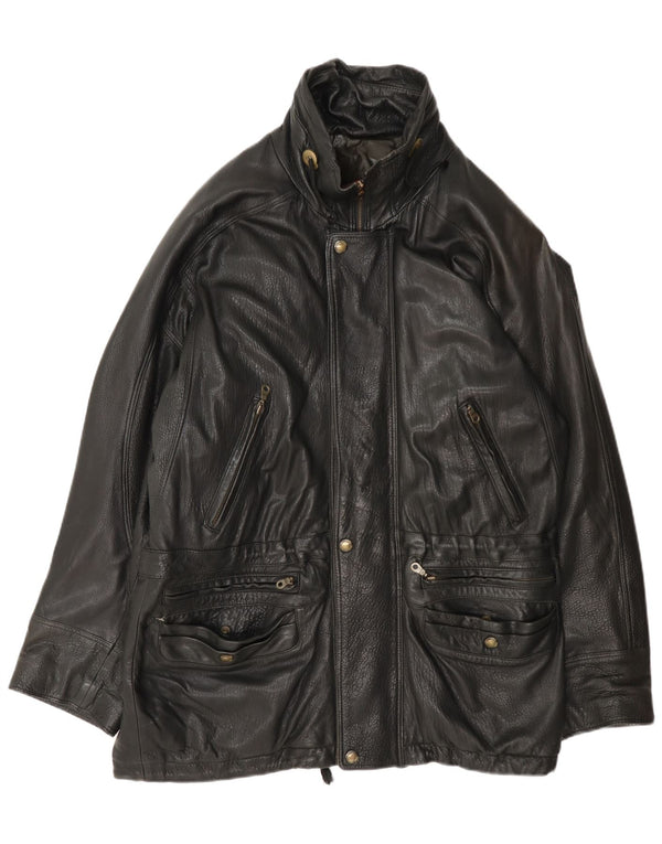 Pierre Cardin Herre Læderjakke UK 42 XL Sort