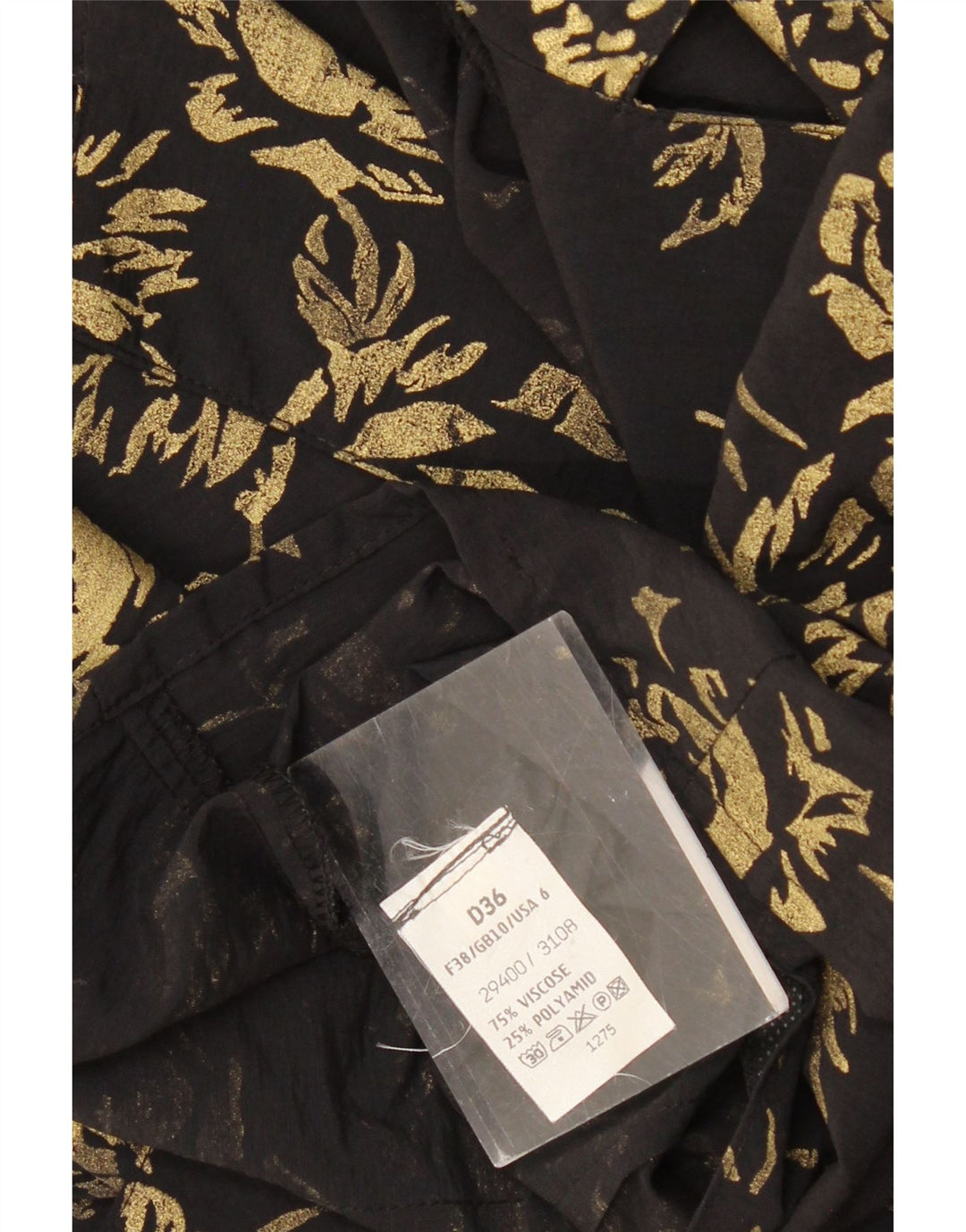 VINTAGE dobbeltradet blazerjakke til kvinder EU 36 Small Black Floral