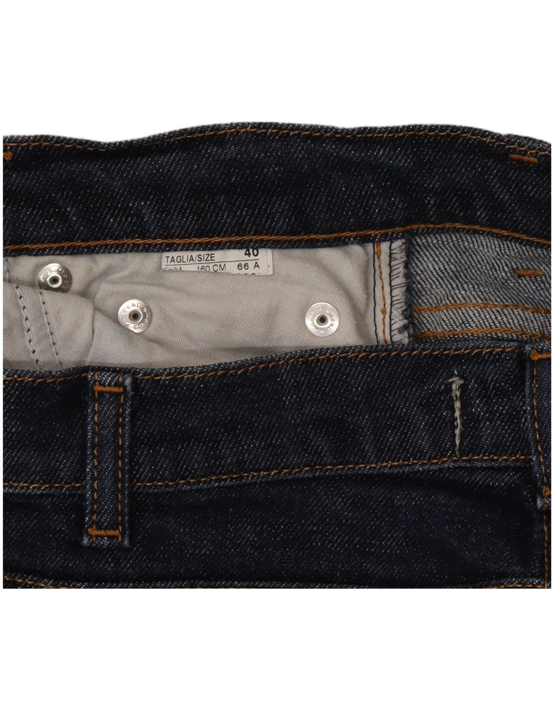 Benetton Womens Cropped Jeans IT 40 Small W26 L25 Navy Blue