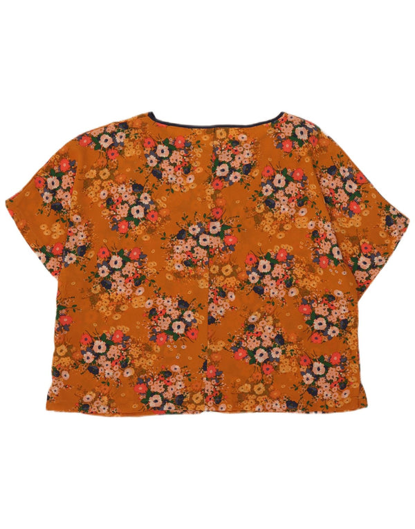 Marks & Spencer Dame Oversized bluse Top UK 18 XL Orange Floral