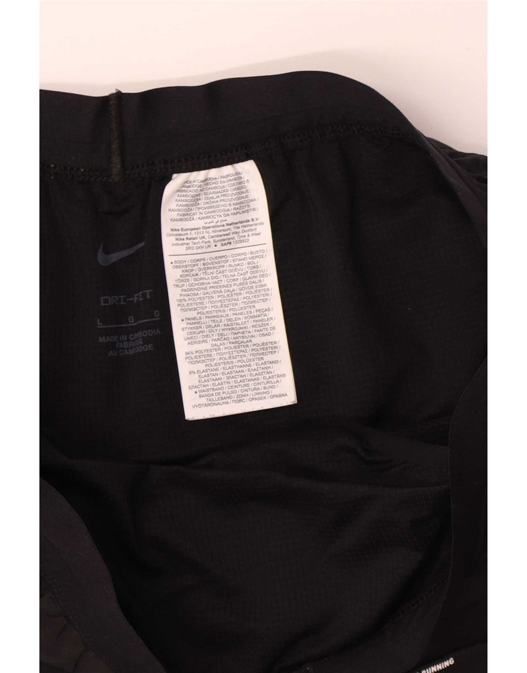 Nike Herre Dri Fit sportsshorts, store sorte polyester