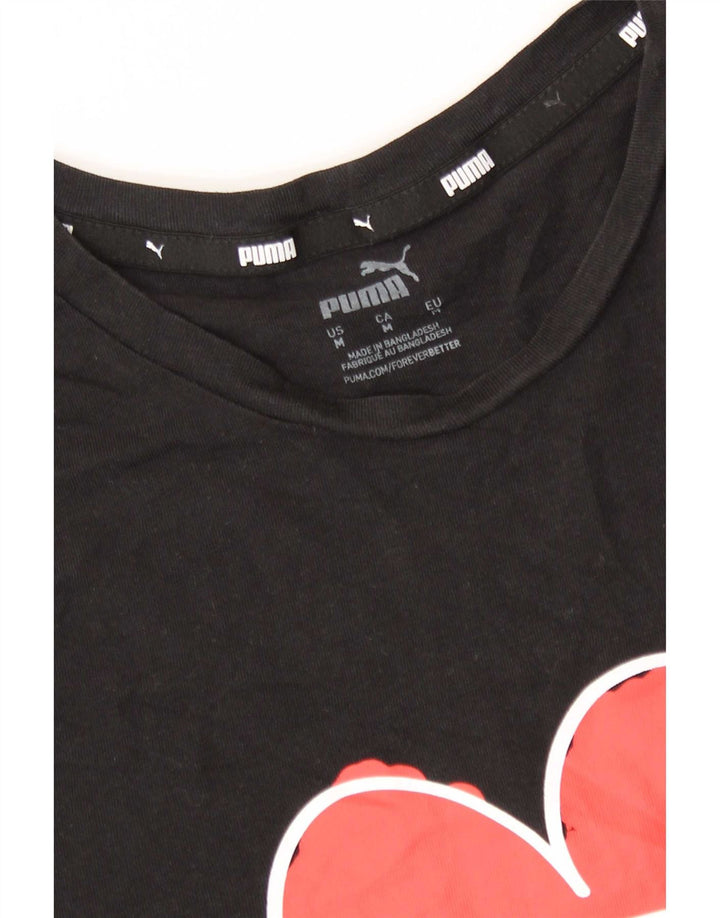 Puma Grafisk T-Shirt Top UK 12 Medium Sort