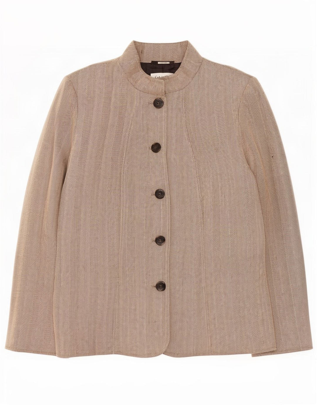 Calvin Klein Dame 5 Button Blazer Jacket US 14 XL Beige Sildeben Rayon