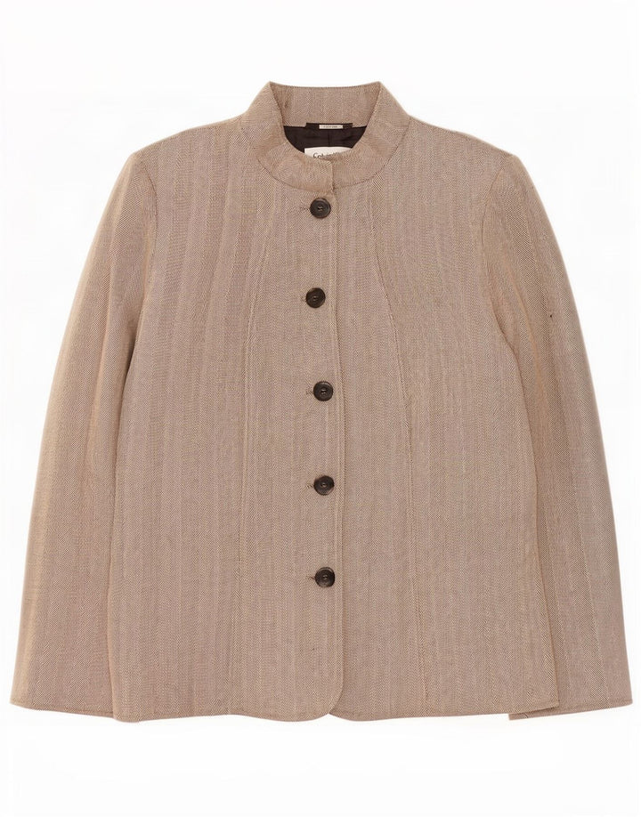 Calvin Klein Dame 5 Button Blazer Jacket US 14 XL Beige Sildeben Rayon