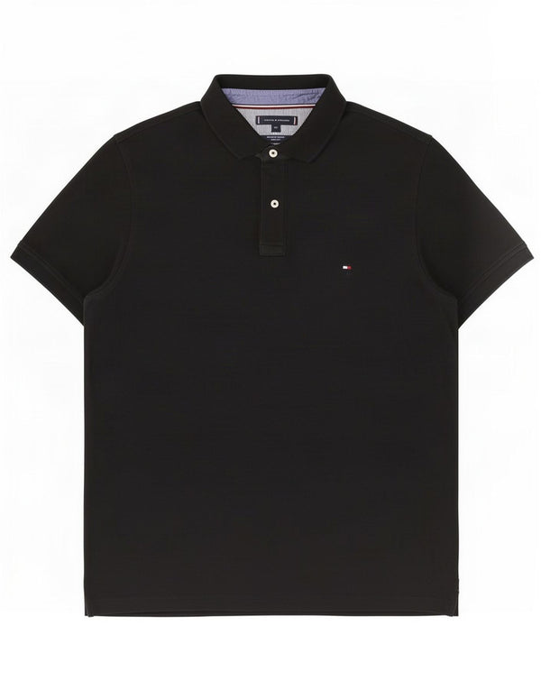 Tommy Hilfiger Herre Slim Fit Polo Shirt 2XL Sort Bomuld