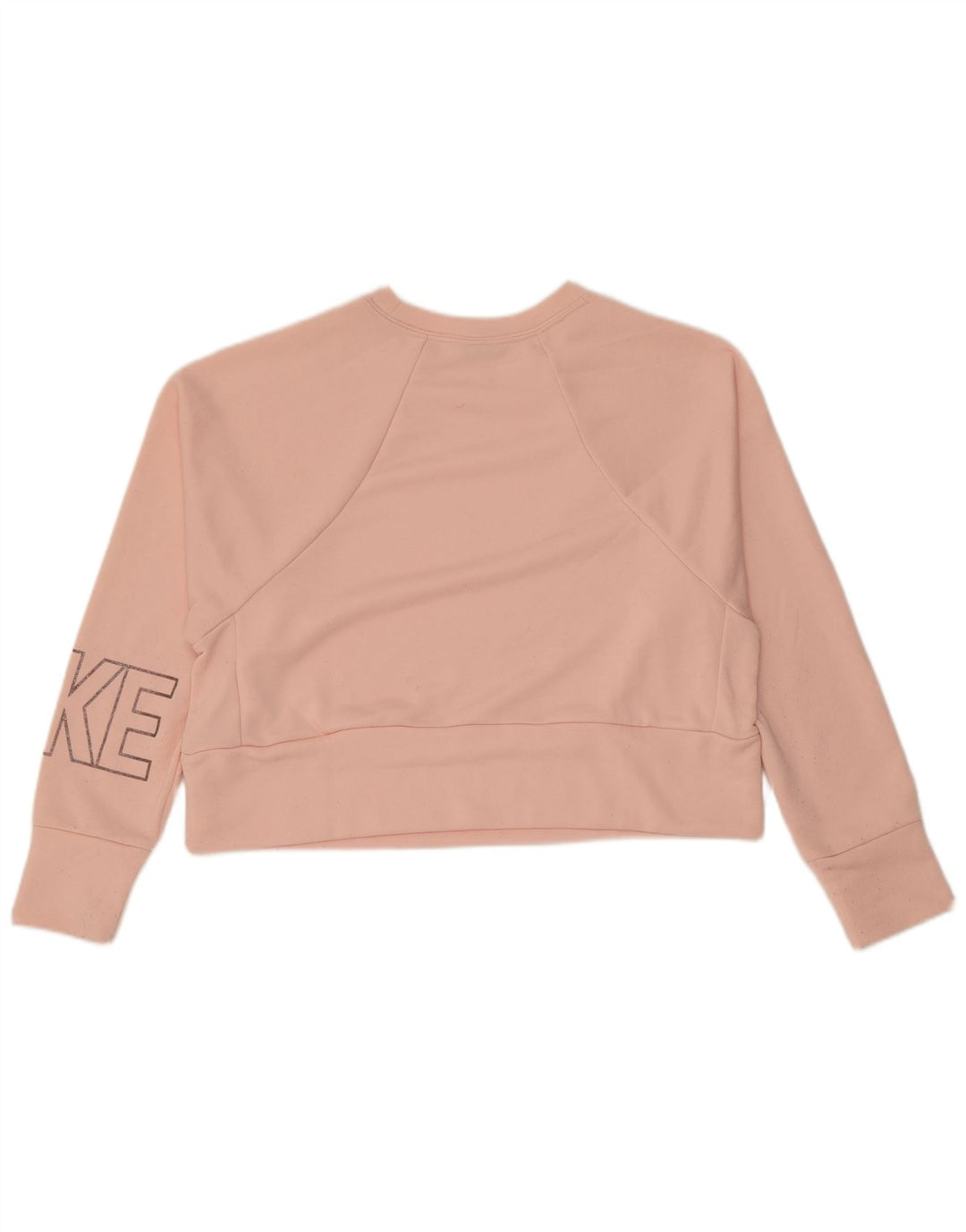 Nike Dame Oversized Graphic Crop Sweatshirt Jumper UK 10 Small Pink