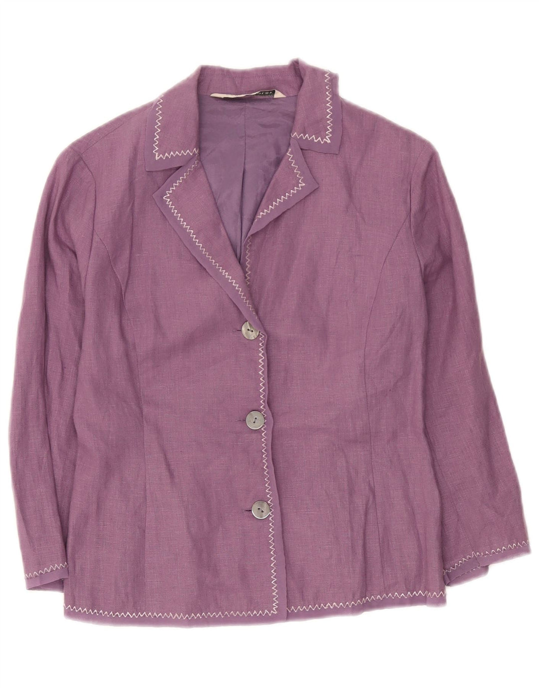 Laura Ashley Dame 3 Button Blazer Jacket UK 8 Small Purple Linen