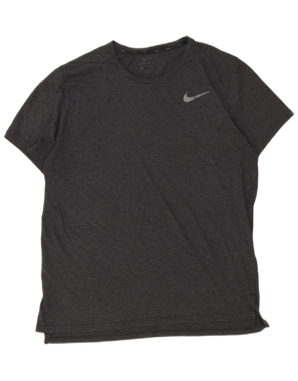 Nike herre Dri Fit T-shirt top mellemgrå polyester