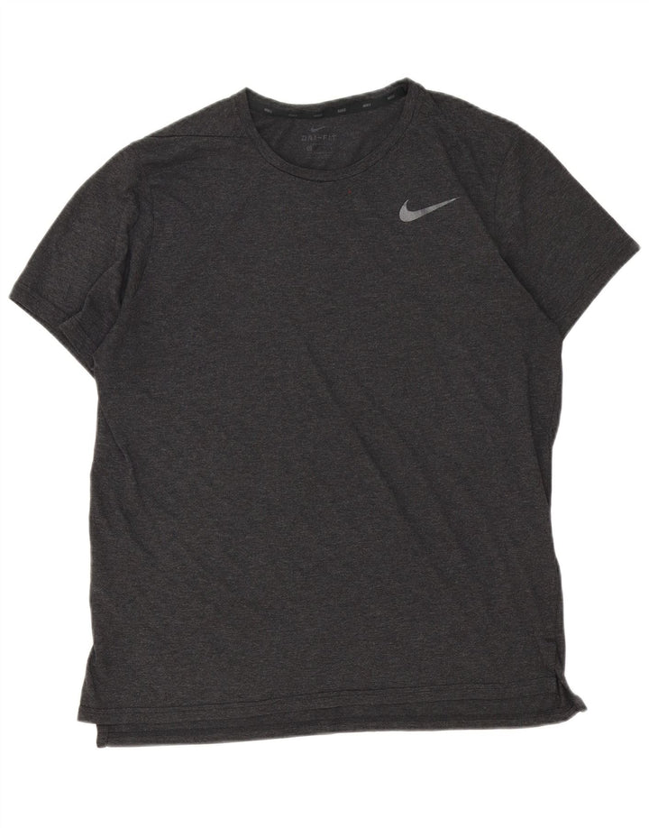 Nike herre Dri Fit T-shirt top mellemgrå polyester