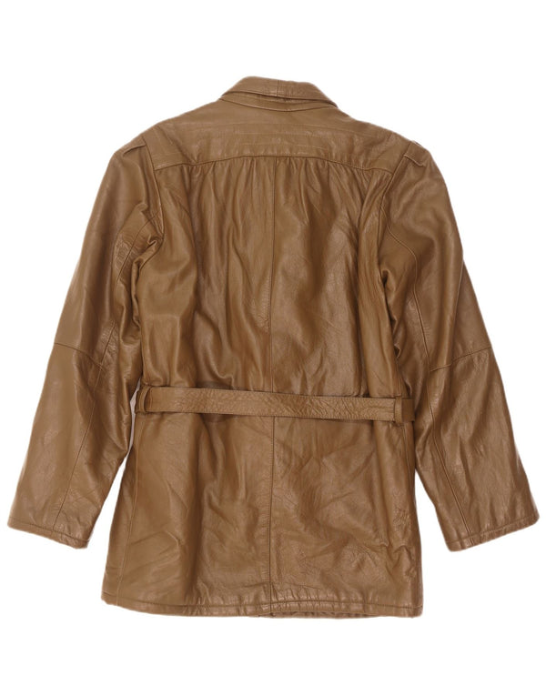 Vintage dame læderjakke IT 42 Medium Khaki