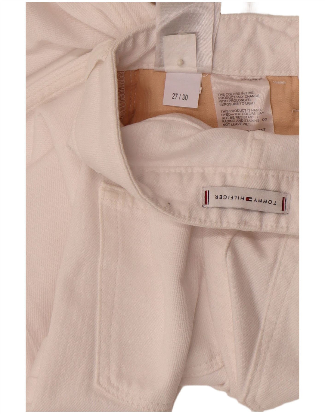 Tommy Hilfiger Lige Jeans til kvinder W27 L30 Hvid Bomuld