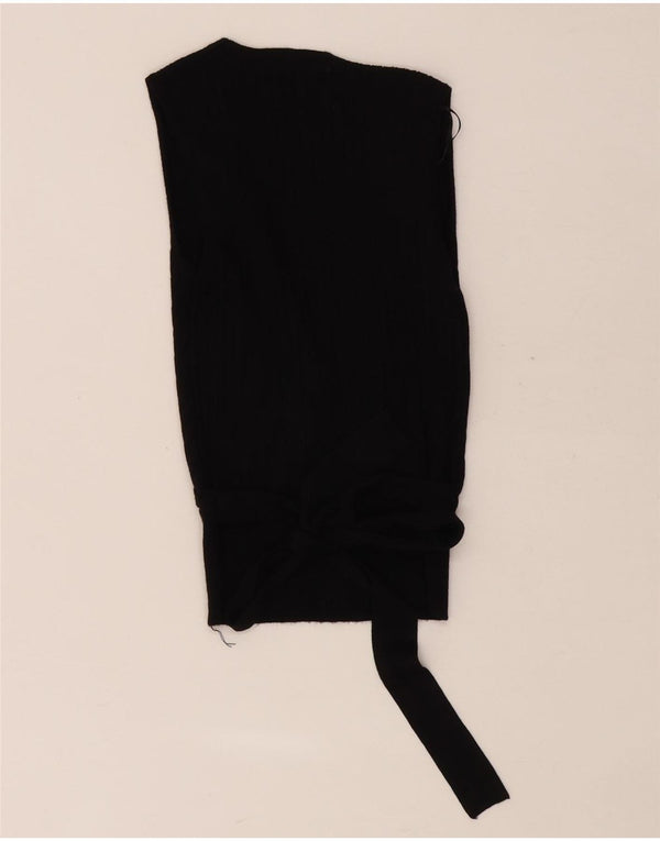 Oasis Womens Crop Wrap Vest Tank Top UK 4 XS Black Viscose