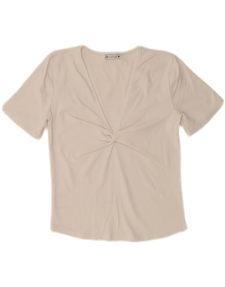 ZARA Womens Blouse Top UK 14 Large White Vintage Zara and Second-Hand Zara from Messina Hembry 