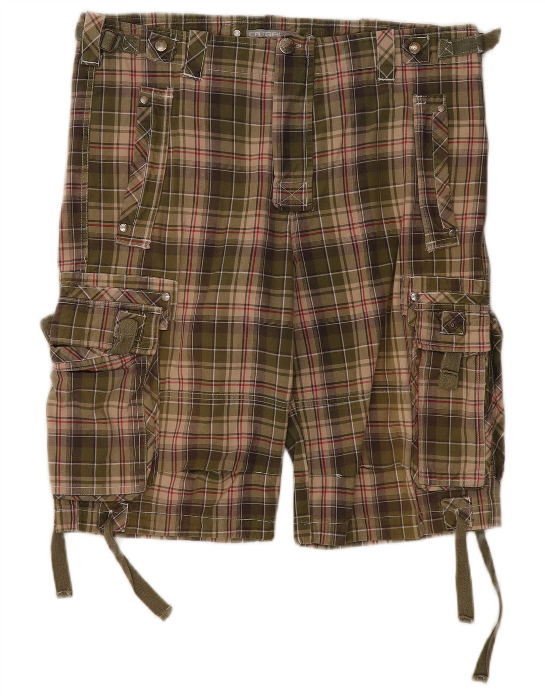 Catbalou Herre Cargo Shorts IT 50 Large W38 Khaki Ternet Bomuld