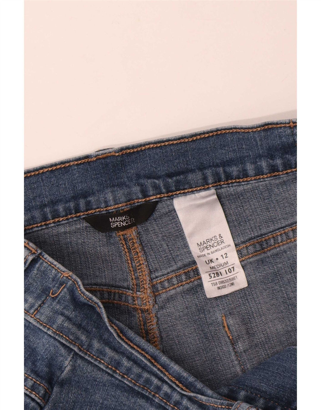 Marks & Spencer Dame Straight Jeans UK 12 Medium W30 L27 Blå Bomuld