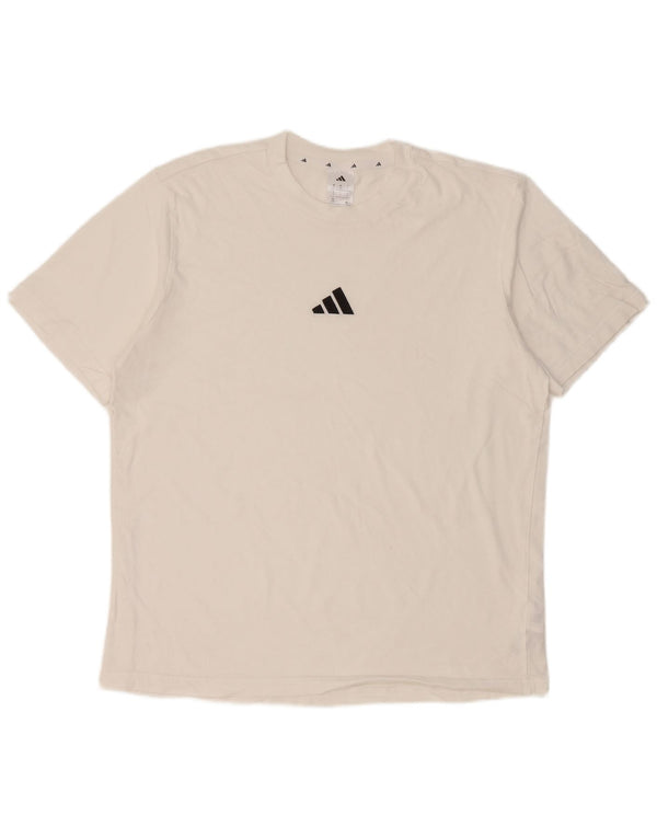 Adidas Mens T-Shirt Top Large White Cotton