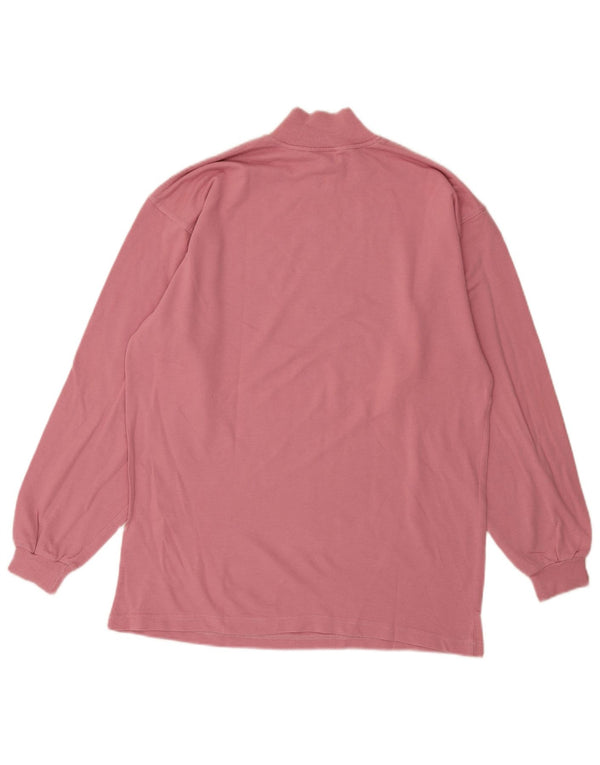 Maser M Dame Grafisk Zip Neck Sweatshirt Jumper UK 18 XL Pink Bomuld