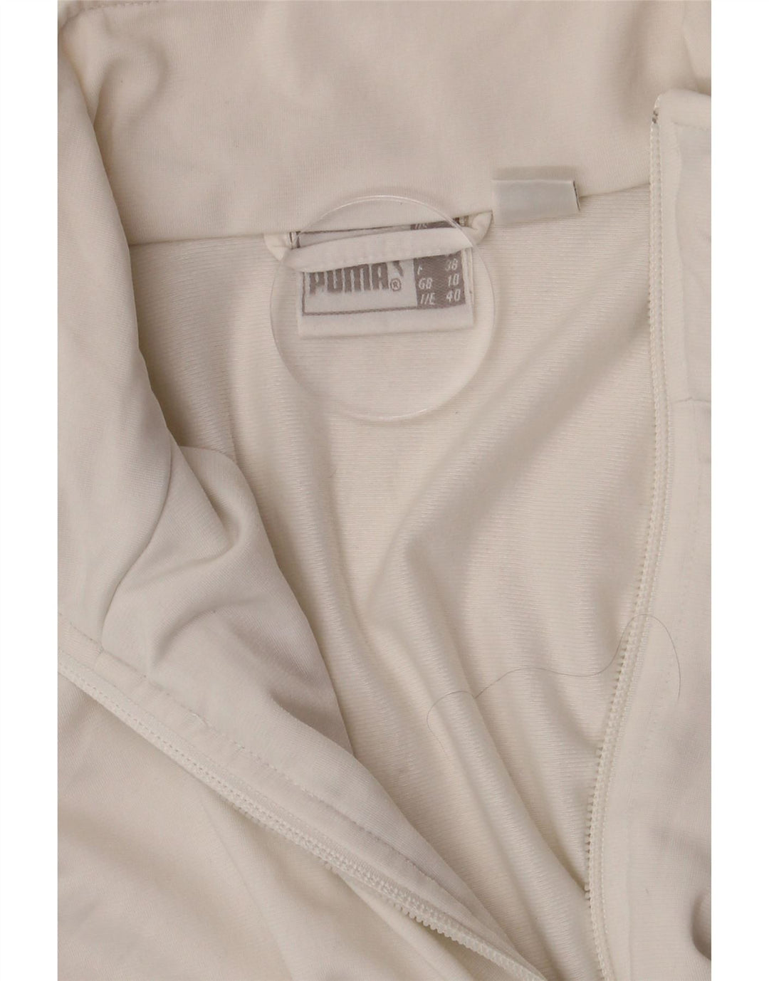 Puma træningsdragt topjakke til kvinder UK 10 Lille hvid stribet polyester