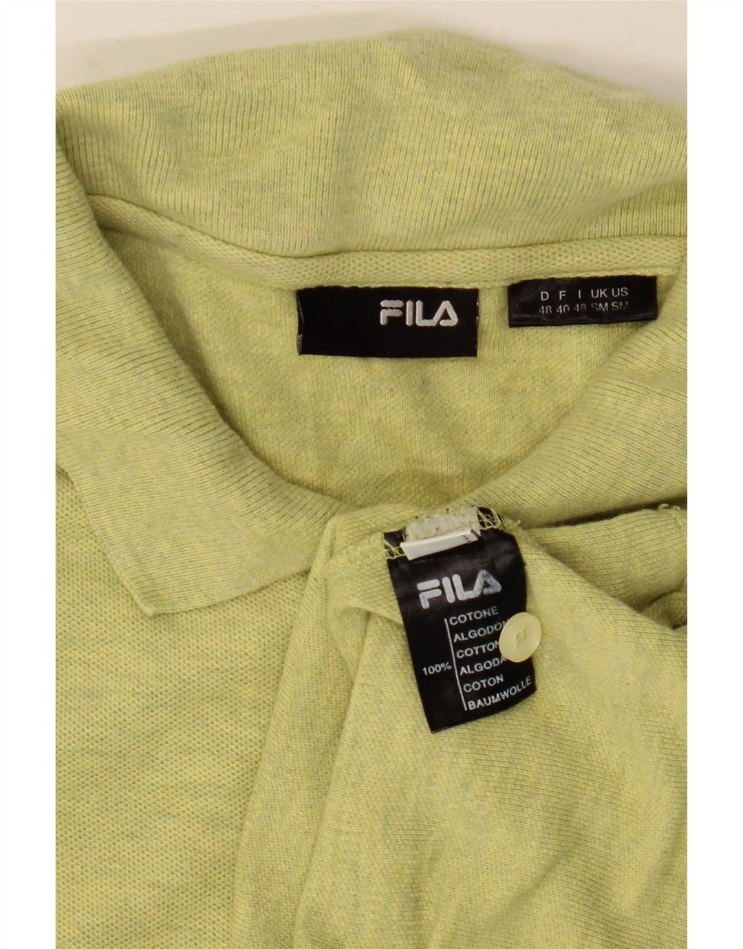 FILA Poloskjorte til mænd, lille grøn flækket bomuld
