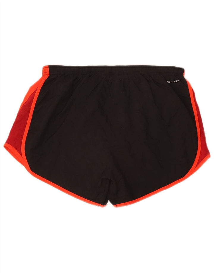 NIKE Womens Dri Fit Sport Shorts UK 10 Small Black Colourblock Polyester