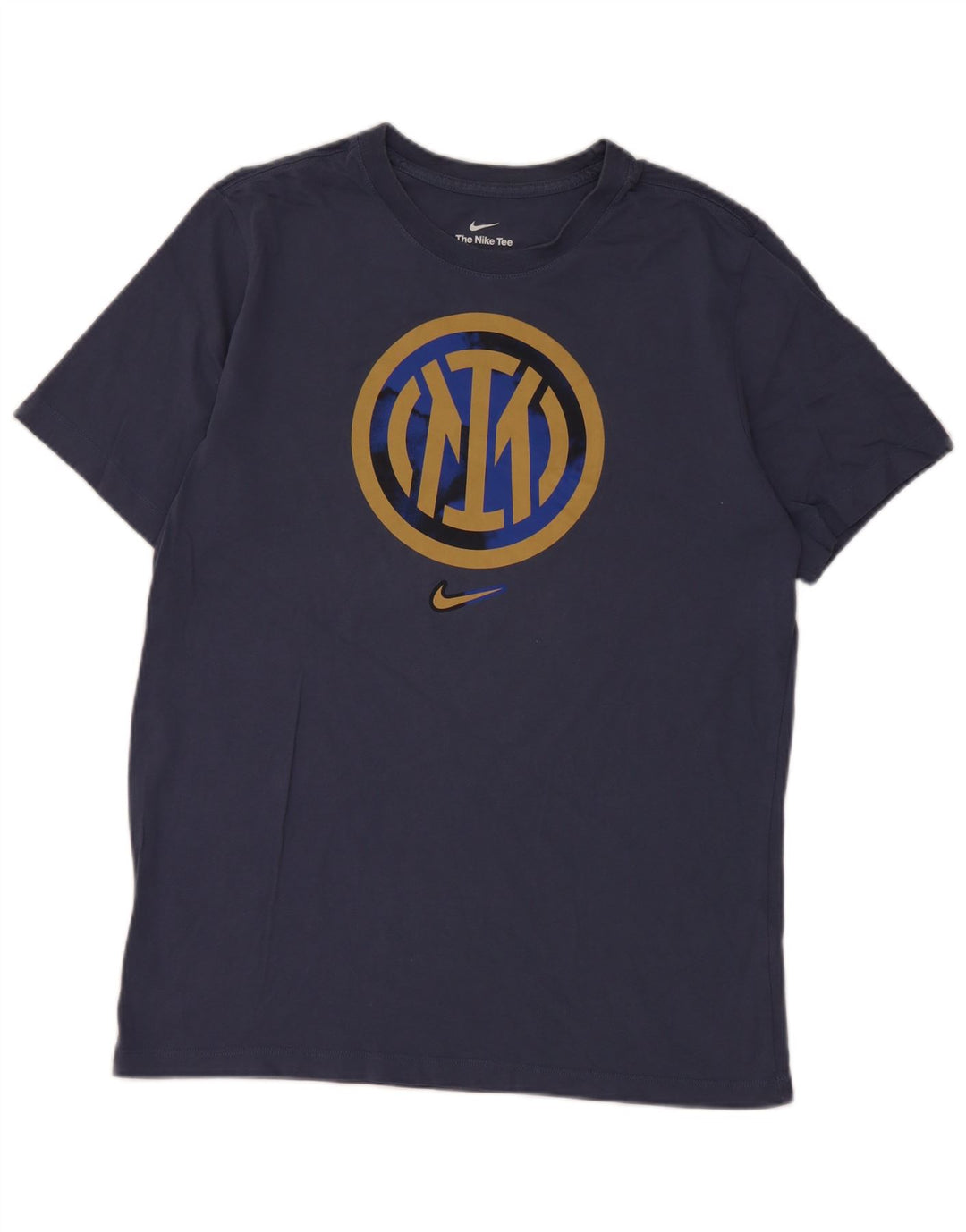 Nike Herre Inter Milan grafisk T-shirt top mellem marineblå bomuld
