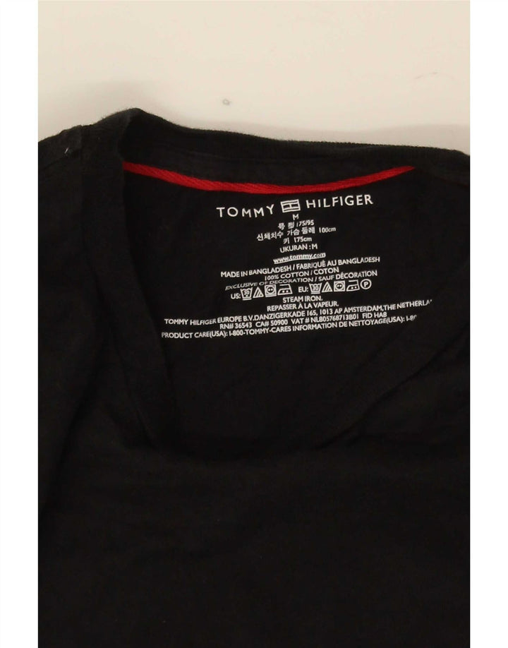 Tommy Hilfiger Herre T-Shirt Top Medium Sort Bomuld