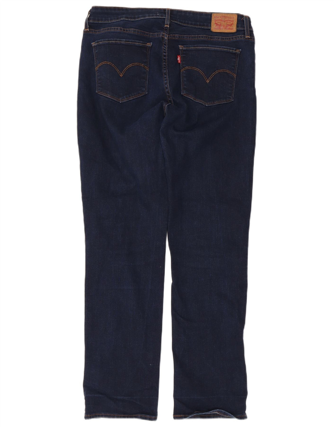 LEVI'S Dame 714 Straight Jeans W32 L28 Marineblå Bomuld