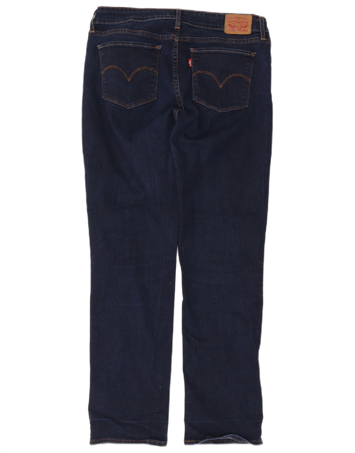 LEVI'S Dame 714 Straight Jeans W32 L28 Marineblå Bomuld