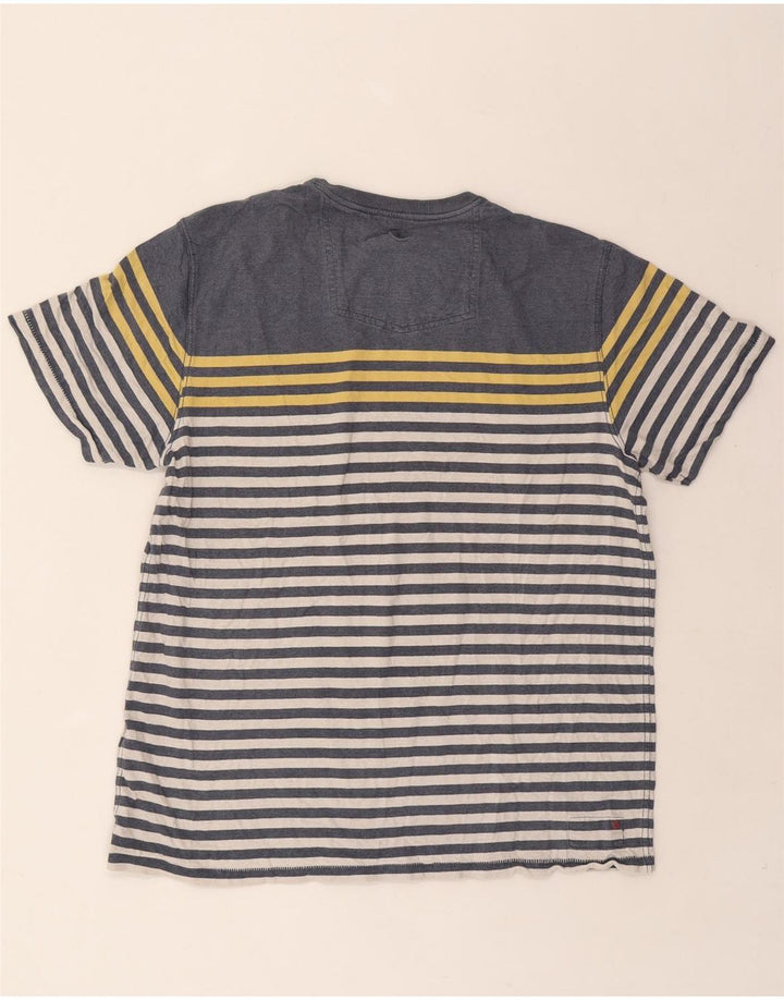 FAT FACE Mens T-Shirt Top Large Navy Blue Striped Cotton Vintage Fat Face and Second-Hand Fat Face from Messina Hembry 