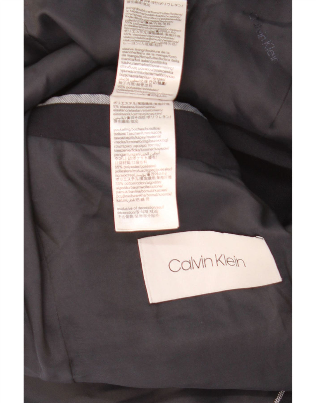 Calvin Klein Herre 2-knaps blazerjakke IT 48 Medium Sort Polyester