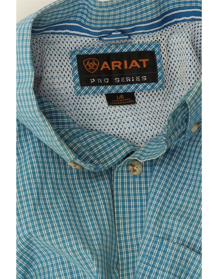 Ariat Kortærmet Herreskjorte Stor Blå Gingham
