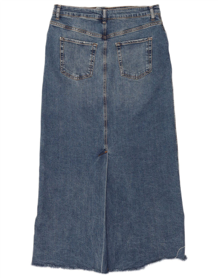 Zara Dame Denim Nederdel XL W32 Blå