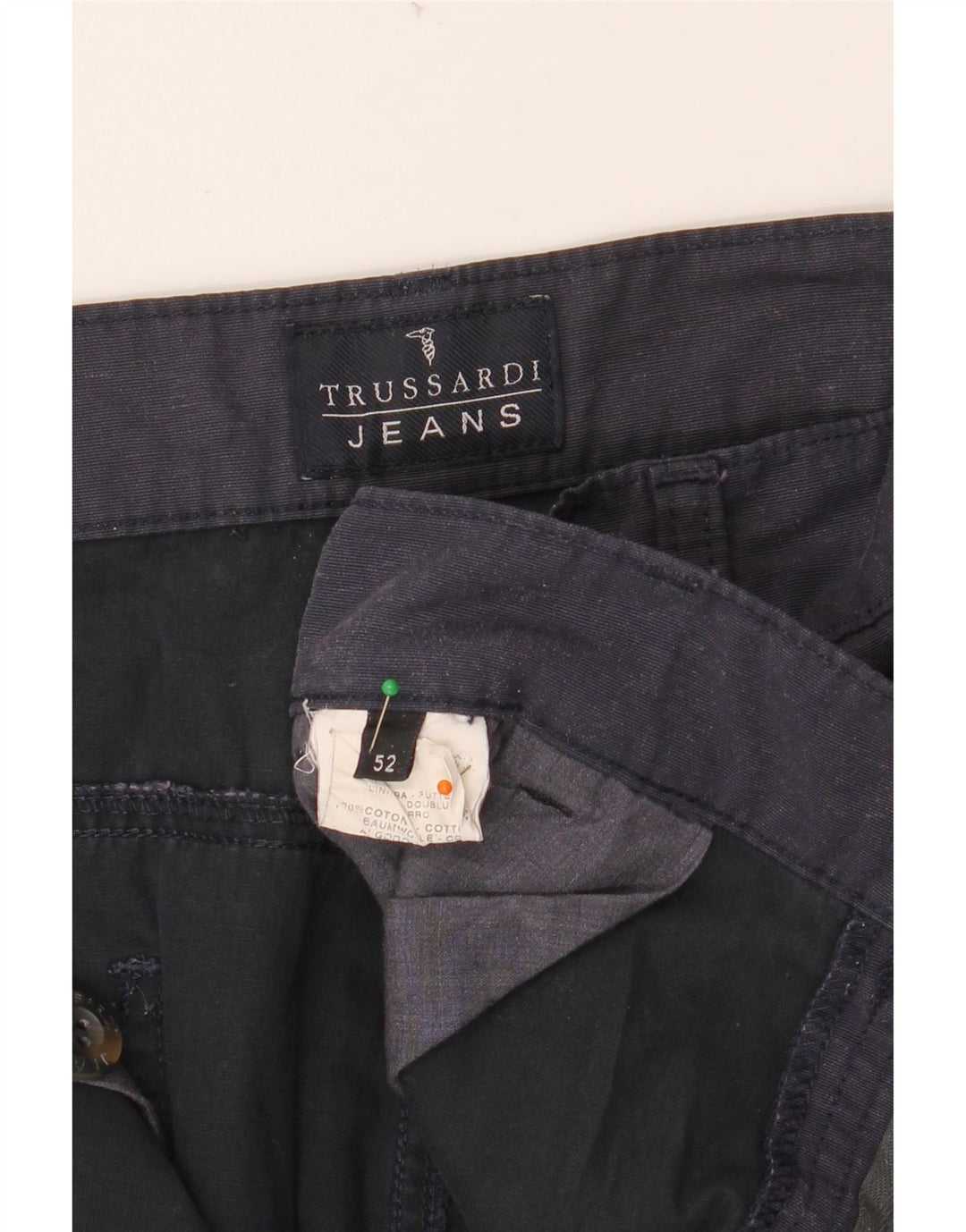 TRUSSARDI Lige Chinobukser til mænd IT 52 XL W36 L34 Marineblå Bomuld